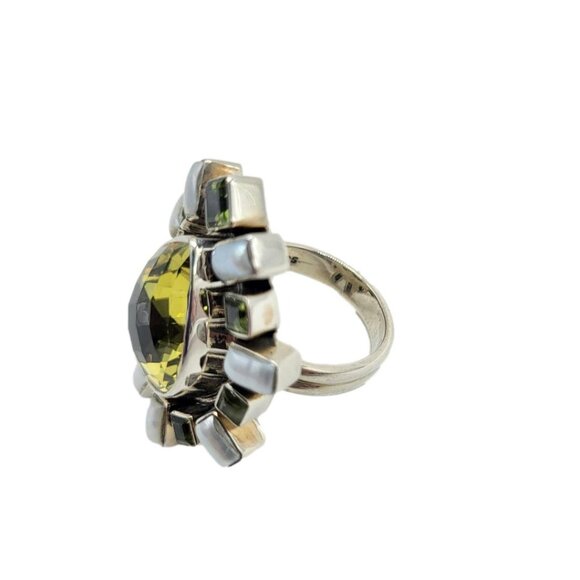 Nicky Butler Size 8 Lemon Quartz Gemstone Designer Pear Ring 925 Sterling Silver - Picture 5 of 8